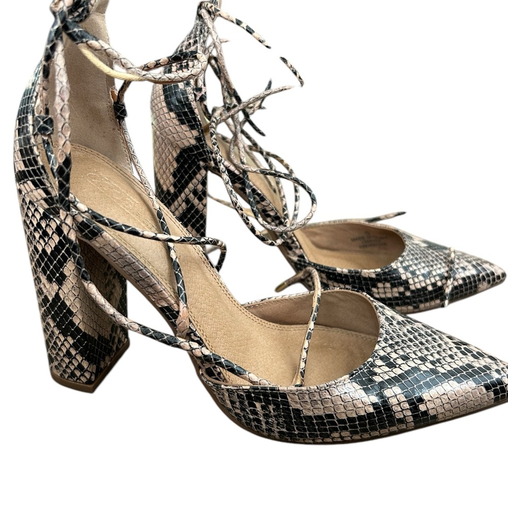 ASOS Black and Cream Heels with Intricate Straps
